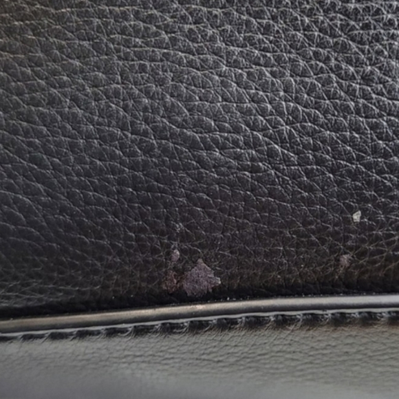 Cole Haan Dorset Satchel black leather golden metal lock key crossbody strap bag - Picture 16 of 16